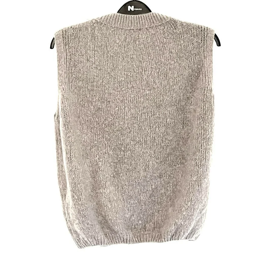 Colette Wool Blend Sweater Vest Beige House of Natural Fibers Italy XL Preppy